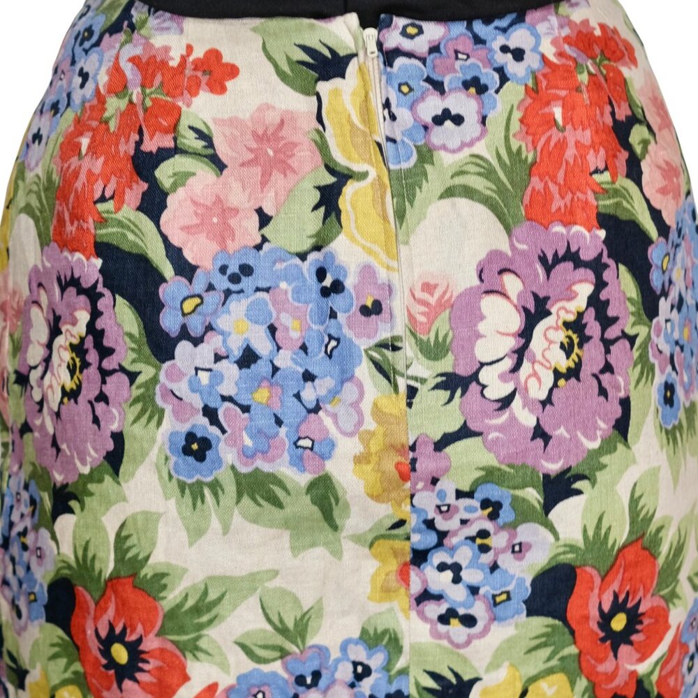 Vintage Anne Klein 2 Floral Pattern on Plaid Pattern Pencil Skirt Size 6 - Picture 5 of 9